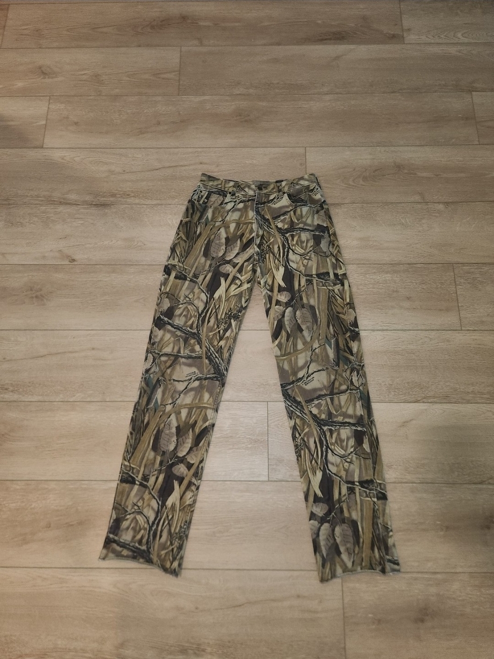 Vintage Y2K Cabelas Camo Canvas Workwear Made in USA Mens Size 32 Good Condition